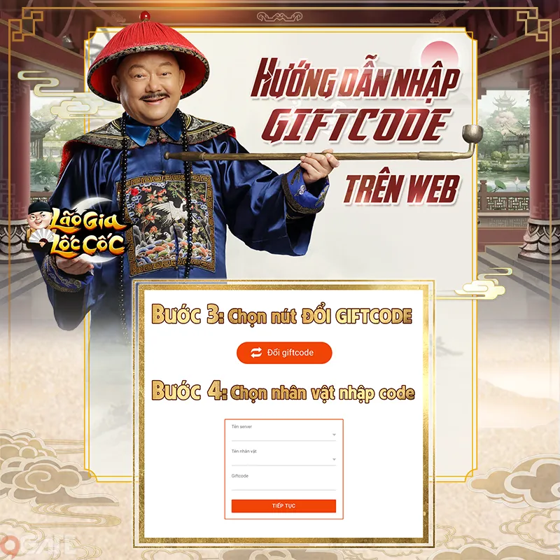 Cách nhận gifcode Lão Gia Lốc Cốc